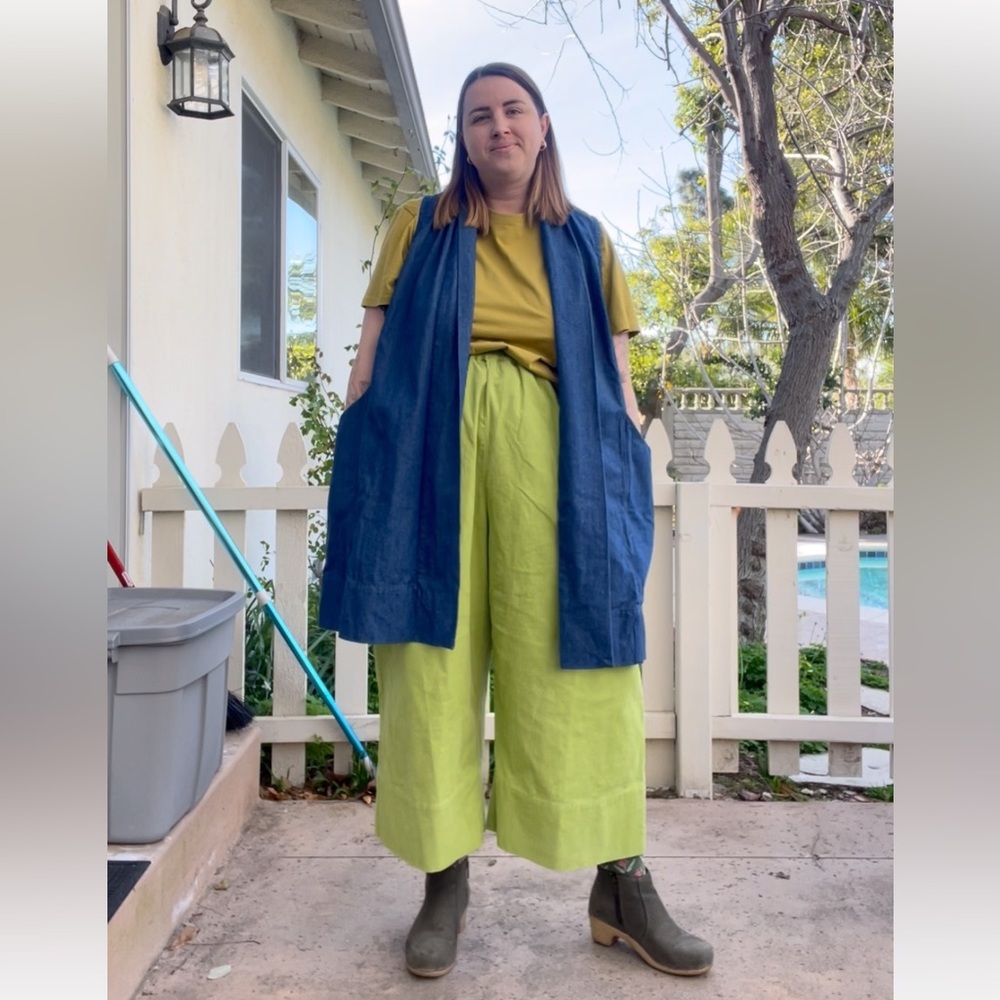 Wide Leg Lime Green Pants